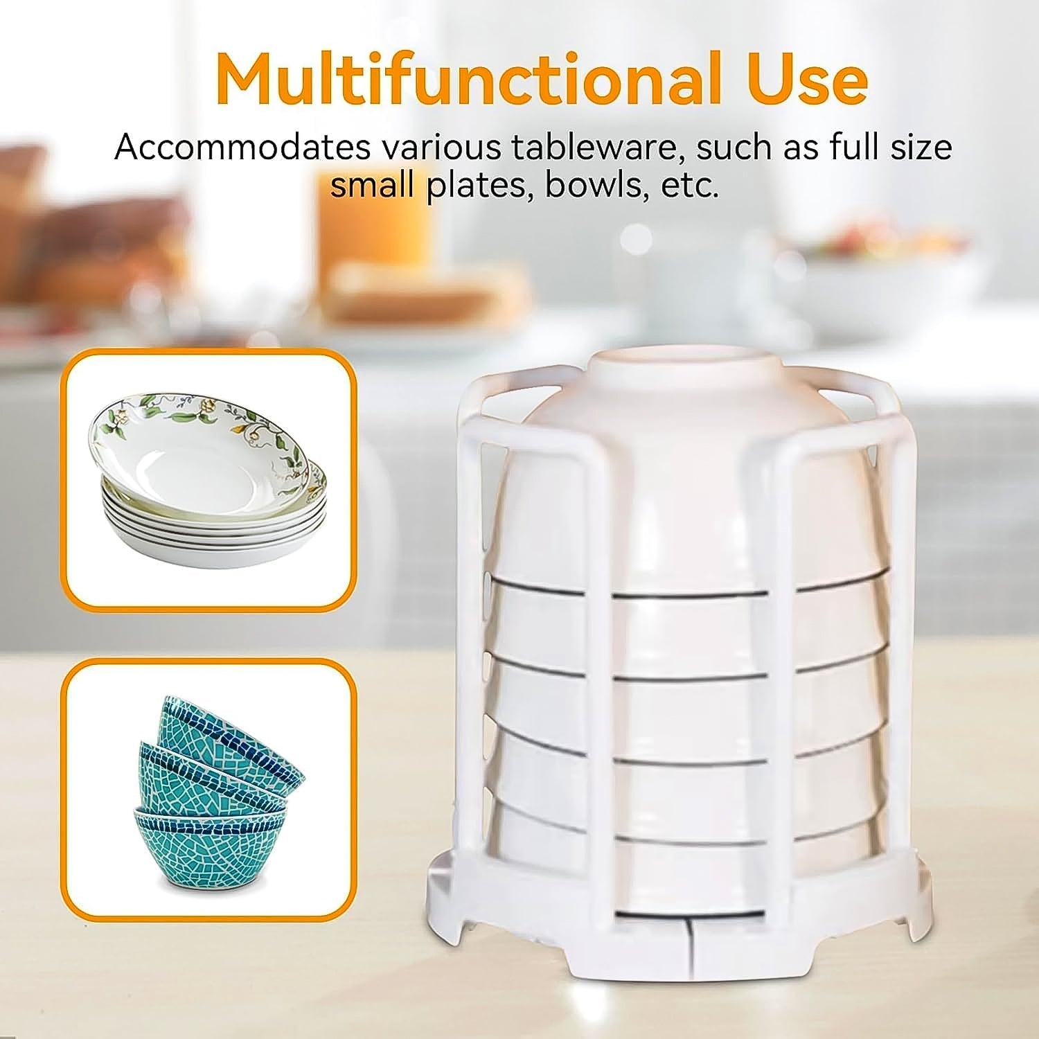 Plastic Bowl Holder Bowl Organizer Drain Rack (1 Pc) Plastic Bowl Holder Bowl Organizer Drain Rack (1 Pc)